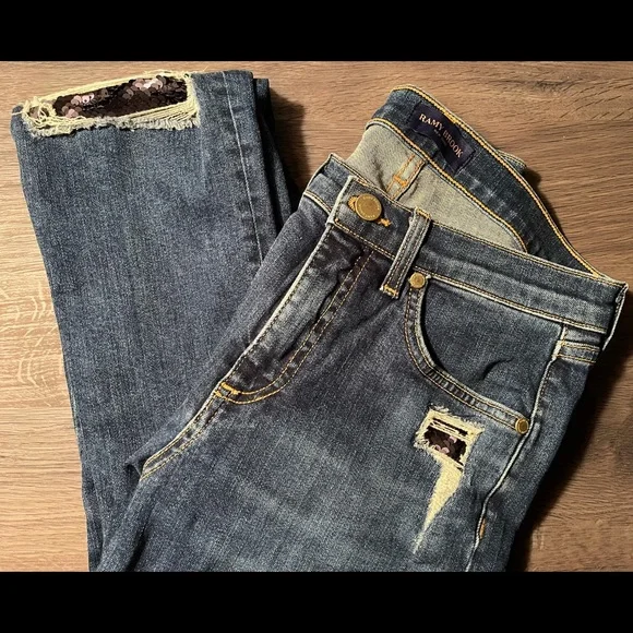 NWT! Ramy Brook distressed sequin skinny jeans sz 27 perfect for Christmas!! - Picture 3 of 3